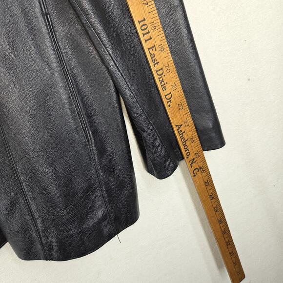 Vtg Colebrook Leather Jacket XL Black Button Designer Soft Party Business - Picture 3 of 16